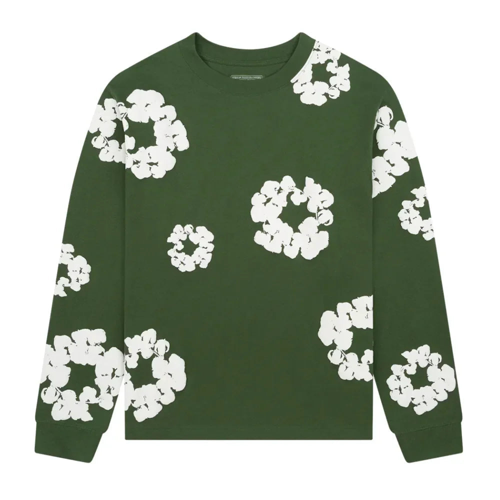 Denim Tears Long Sleeve CottonWreath T-shirt Green