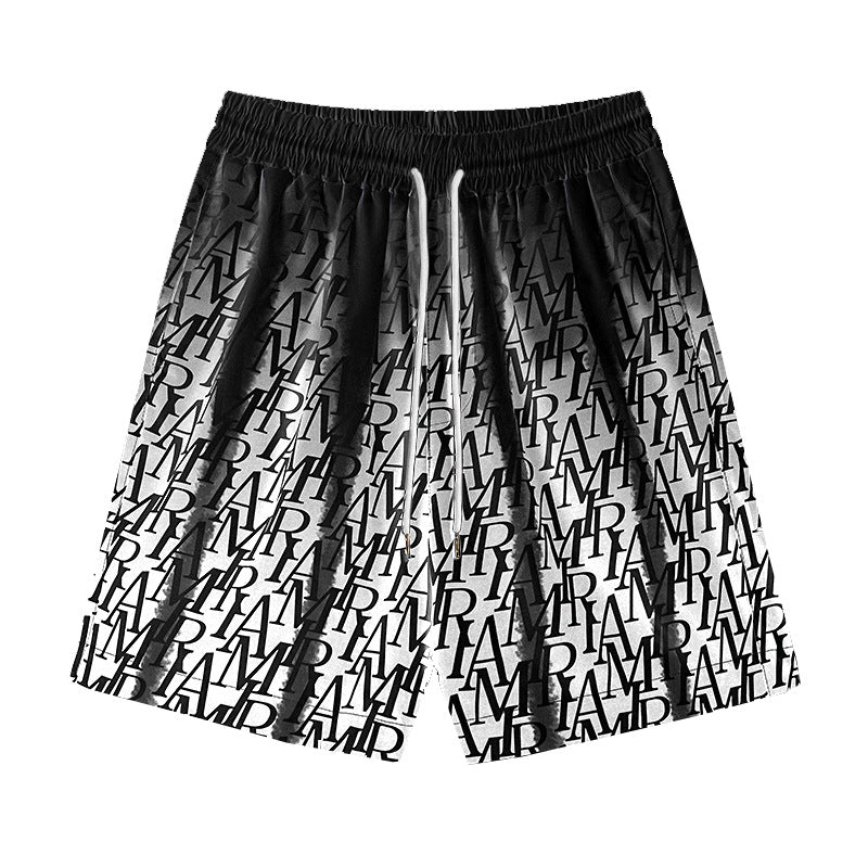 AMRI logo-print gradient silk shorts