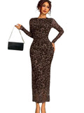 ALIANNA™ - Elegant Leopard Print Ruched Bodycon Dress for Parties