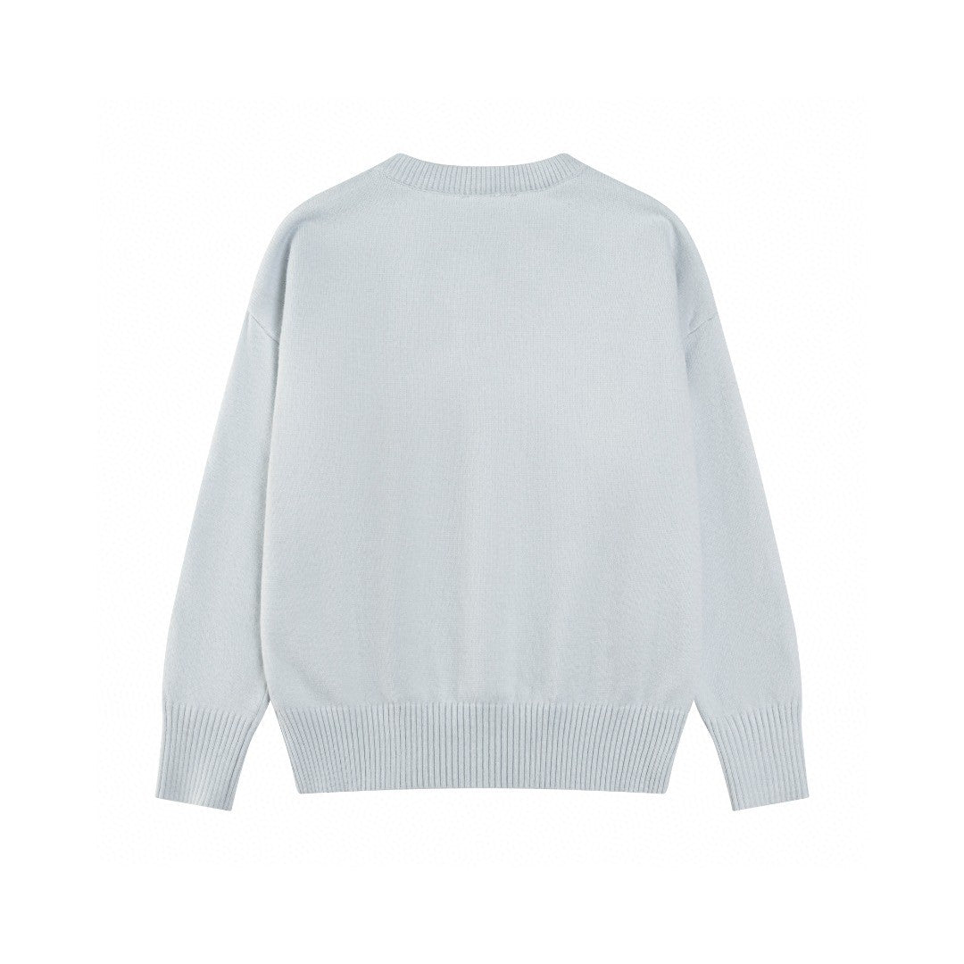 AMI Paris Classic Jacquard Heart Crewneck Sweater – 2025SS