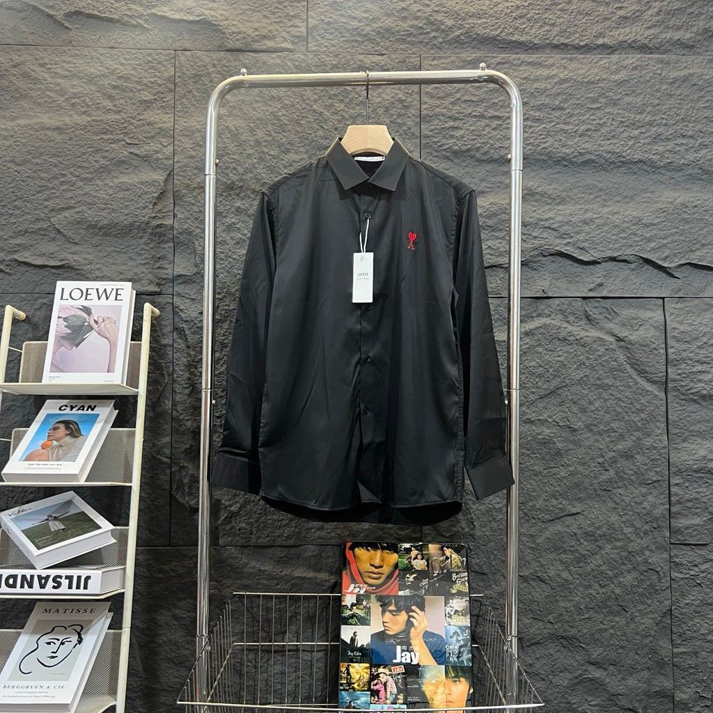 AMI Paris Classic Satin Shirt – 25FW