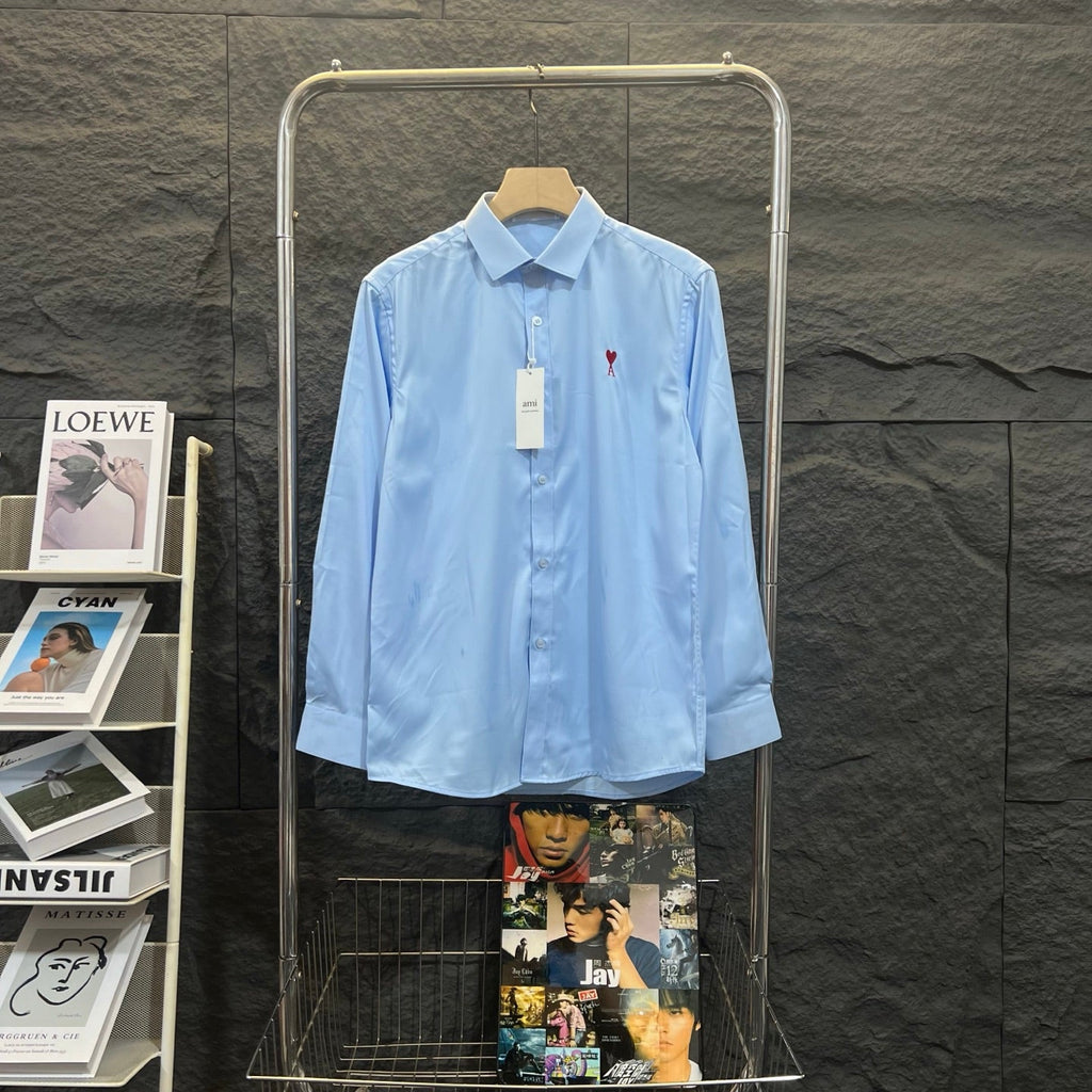 AMI Paris Classic Satin Shirt – 25FW